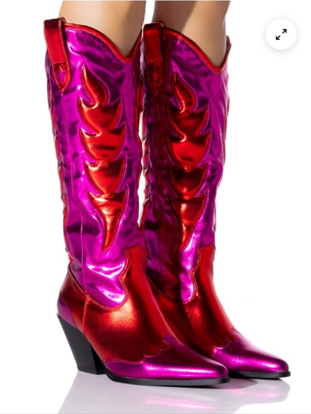 Azalea Wang Mazie Chunky Western Boot In Pink